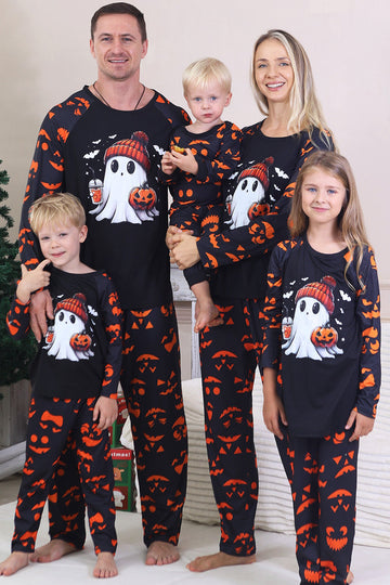 Navy Printed Long Sleeve Family Halloween Pajamas